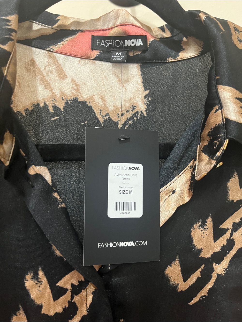 NWT Fashion Nova Avita Satin Shirt Dress - Picture 5 of 8